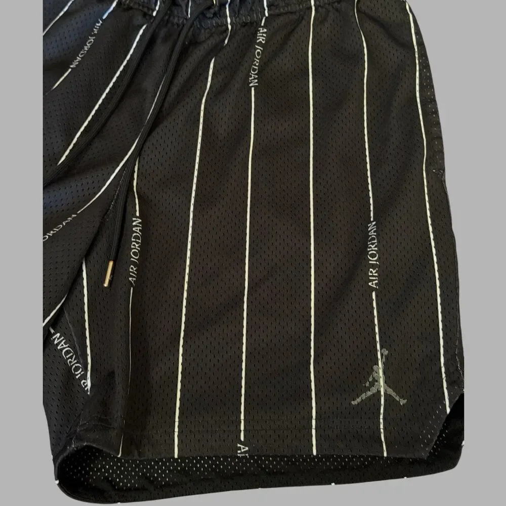 Nike Air Jordan Essentials Basketball Shorts Mens Medium Black Pinstripe Mesh